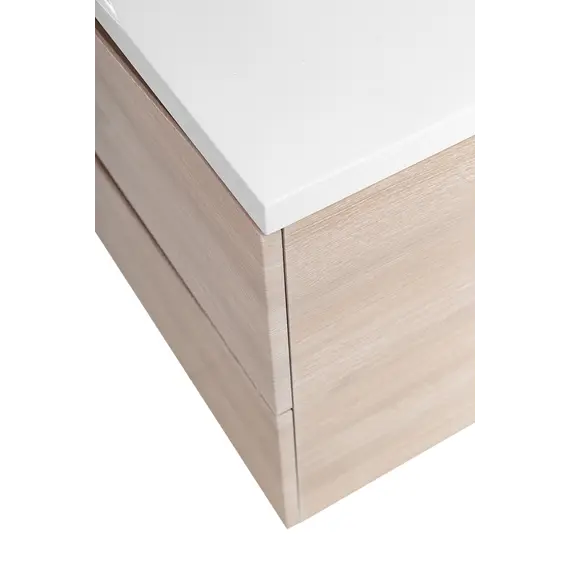 Тумба подвесная BelBagno MARINO Rovere Grigio, раковина белая/черная