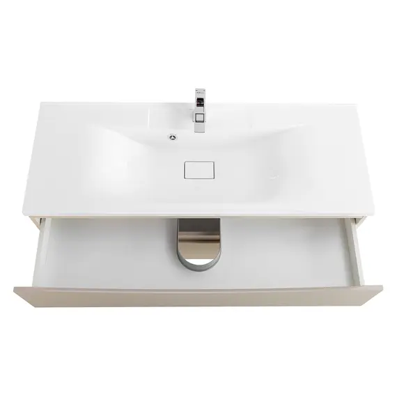 Тумба подвесная BelBagno MARINO Crema Opaco, раковина белая/черная