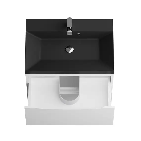 Тумба напольная с белой/черной раковиной BelBagno MARINO Bianco Lucido