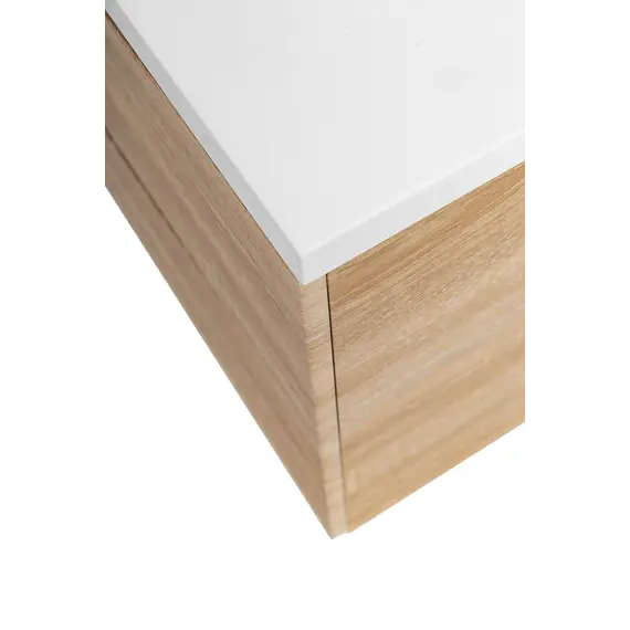 Тумба подвесная BelBagno MARINO Rovere Bianco, раковина белая/черная