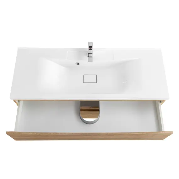 Тумба подвесная BelBagno MARINO Rovere Bianco, раковина белая/черная