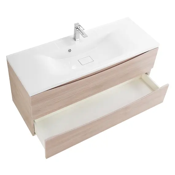 Тумба подвесная BelBagno MARINO Rovere Grigio, раковина белая/черная