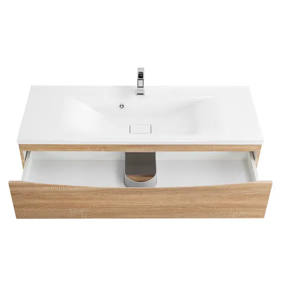 Тумба подвесная BelBagno MARINO Rovere Bianco, раковина белая/черная