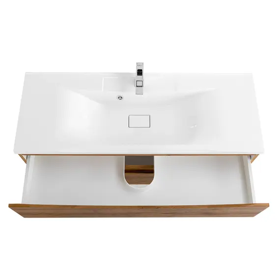 Тумба подвесная BelBagno MARINO Rovere Nature, раковина белая/черная