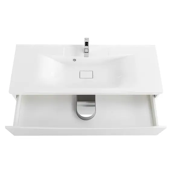 Тумба подвесная BelBagno MARINO Bianco Lucido, раковина чёрная/белая