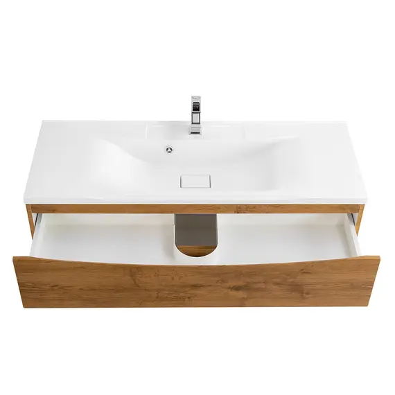 Тумба подвесная BelBagno MARINO Rovere Nature, раковина белая/черная