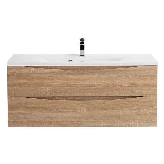 Тумба подвесная BelBagno MARINO Rovere Bianco, раковина белая/черная