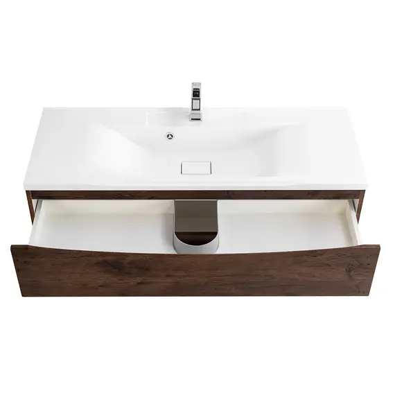 Тумба подвесная BelBagno MARINO Rovere Moro, раковина белая/черная