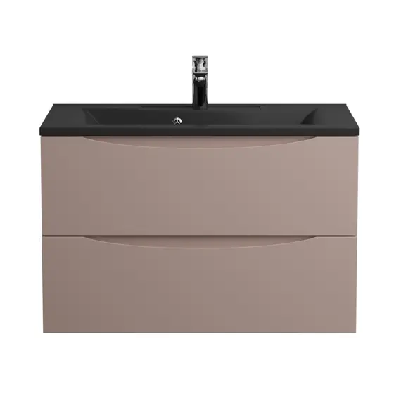 Тумба с черной раковиной подвесная BelBagno MARINO 80 Capucino Lucido