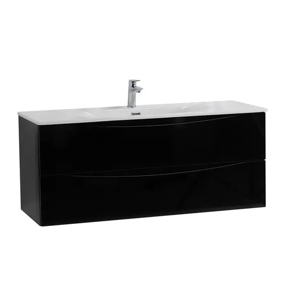 Тумба с раковиной подвесная BelBagno MARINO-CER-N Nero Lucido