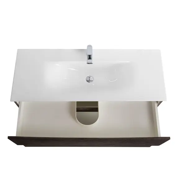 Тумба с раковиной подвесная BelBagno MARINO-CER-MINI Rovere Nature Grigio