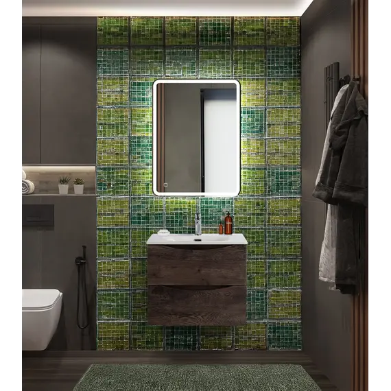 Тумба с раковиной подвесная BelBagno MARINO-CER-N Rovere Nature Grigio