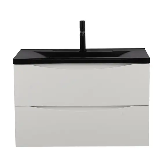 Тумба подвесная BelBagno MARINO Bianco Opaco, раковина белая/черная