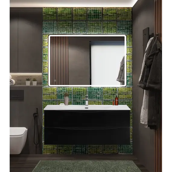 Тумба с раковиной подвесная BelBagno MARINO-CER-N Nero Lucido