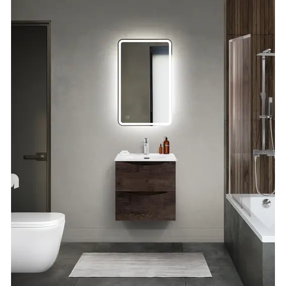 Тумба с раковиной подвесная BelBagno MARINO-CER-MINI Rovere Nature Grigio