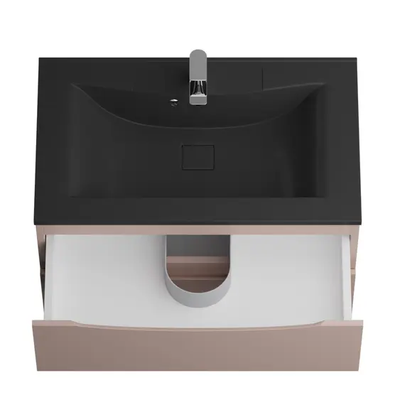 Тумба с черной раковиной подвесная BelBagno MARINO 80 Capucino Lucido