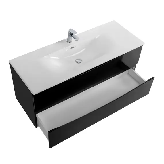 Тумба с раковиной подвесная BelBagno MARINO-CER-N Nero Lucido