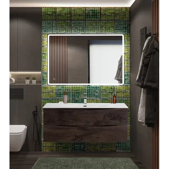 Тумба с раковиной подвесная BelBagno MARINO-CER-MINI Rovere Nature Grigio