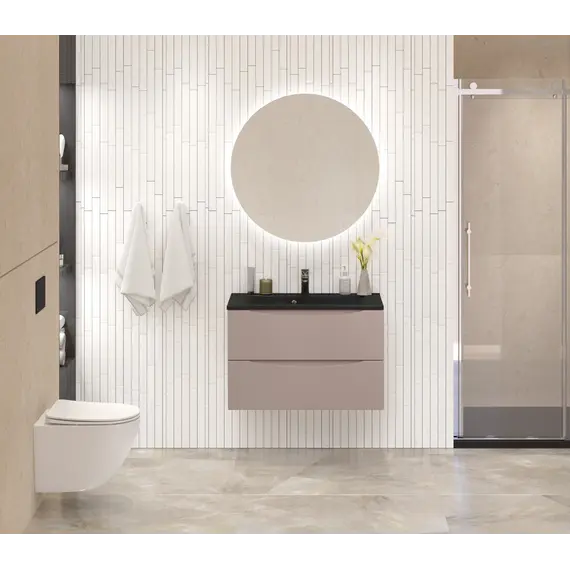 Тумба с черной раковиной подвесная BelBagno MARINO 80 Capucino Lucido