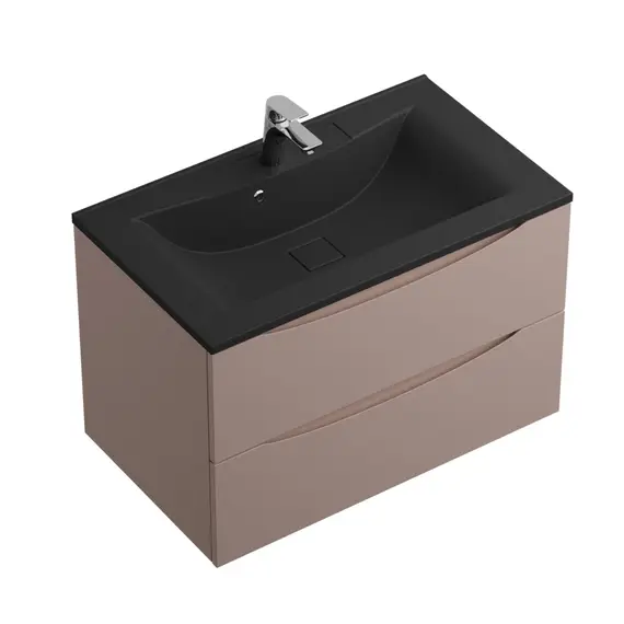 Тумба с черной раковиной подвесная BelBagno MARINO 80 Capucino Lucido