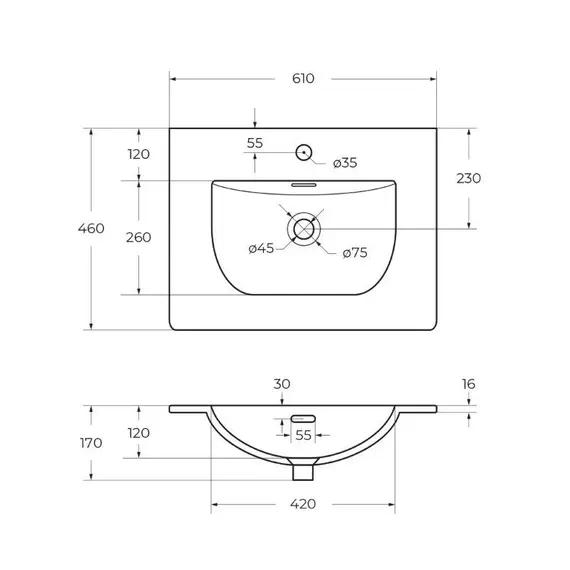 Тумба с раковиной подвесная BelBagno MARINO-CER-N Rovere Grigio