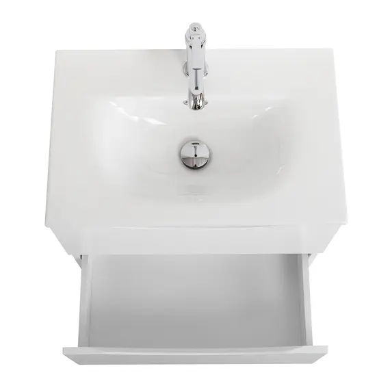 Тумба подвесная BelBagno MARINO Bianco Lucido, раковина чёрная/белая