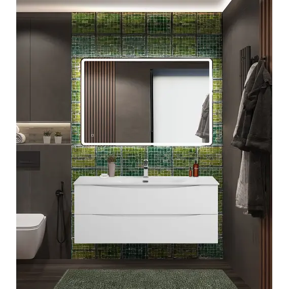 Тумба с раковиной подвесная BelBagno MARINO-CER-N Bianco Lucido