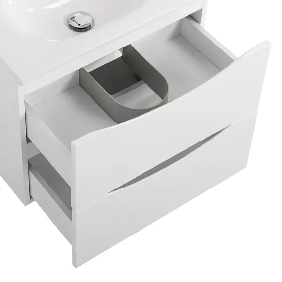 Тумба подвесная BelBagno MARINO Bianco Opaco, раковина белая/черная