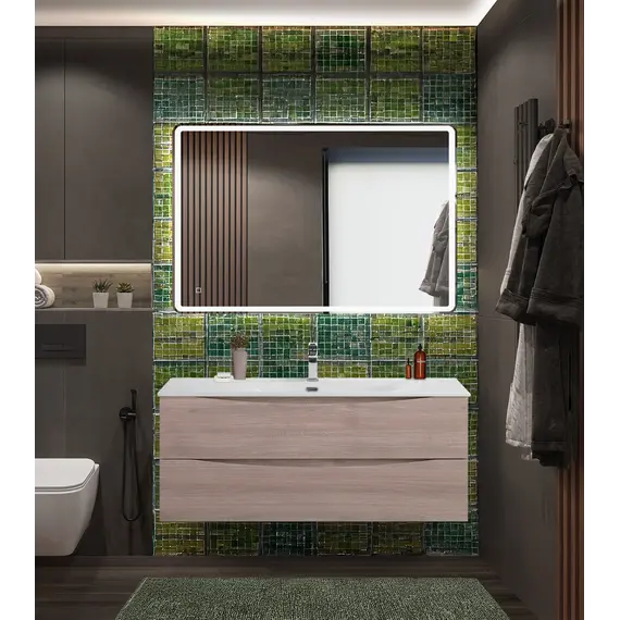 Тумба с раковиной подвесная BelBagno MARINO-CER-N Rovere Grigio