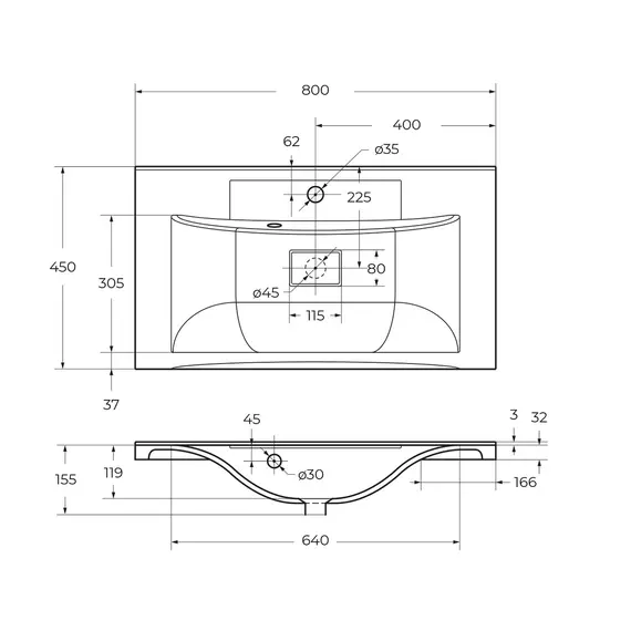 Тумба подвесная BelBagno MARINO Rovere Moro, раковина белая/черная