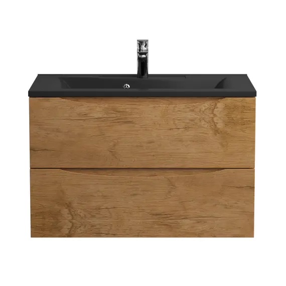 Тумба подвесная BelBagno MARINO Rovere Nature, раковина белая/черная