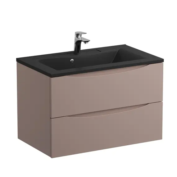 Тумба с черной раковиной подвесная BelBagno MARINO 80 Capucino Lucido