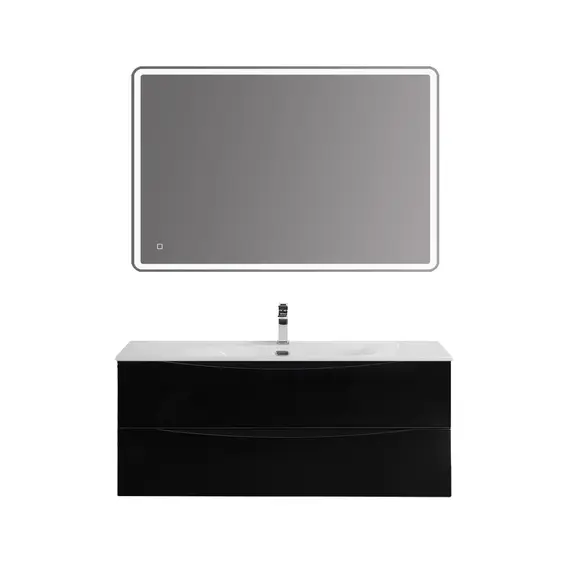 Тумба с раковиной подвесная BelBagno MARINO-CER-N Nero Lucido