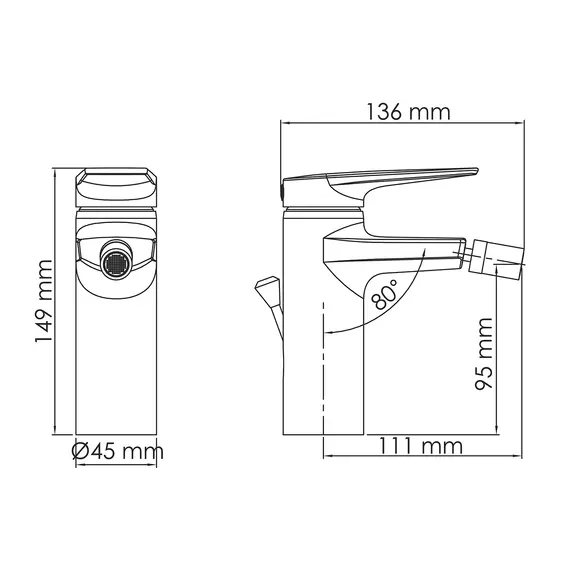 WasserKRAFT Lopau 3206 Смеситель для биде