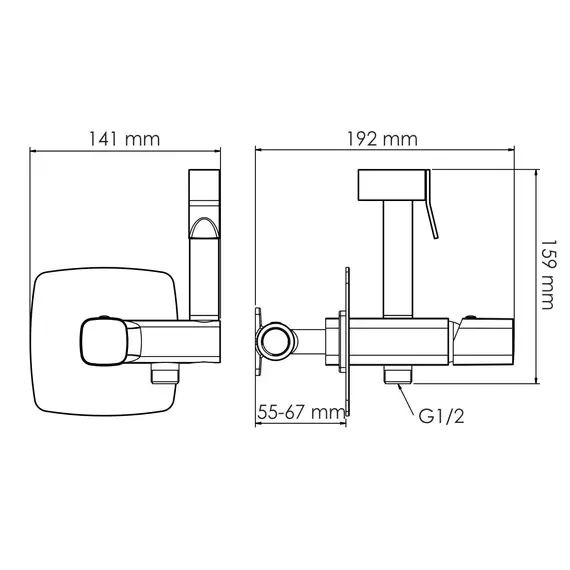 WasserKRAFT Saale 9538 Встраиваемый смеситель для душа с гигиенической лейкой