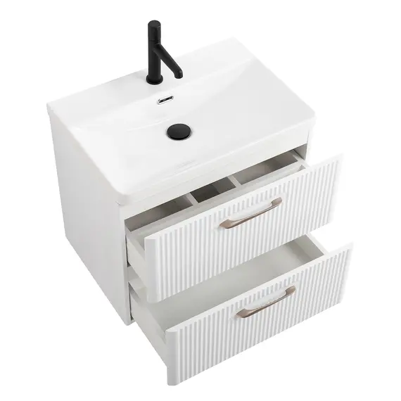 Тумба с раковиной подвесная BelBagno DUE Bianco Lucido