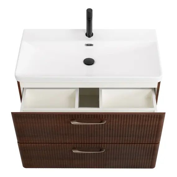 Тумба с раковиной подвесная BelBagno DUE Noce