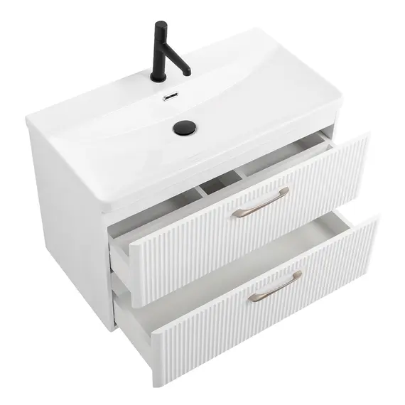 Тумба с раковиной подвесная BelBagno DUE Bianco Lucido