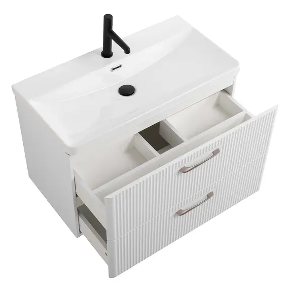 Тумба с раковиной подвесная BelBagno DUE Белый металлик