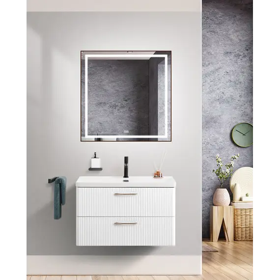 Тумба с раковиной подвесная BelBagno DUE Bianco Lucido