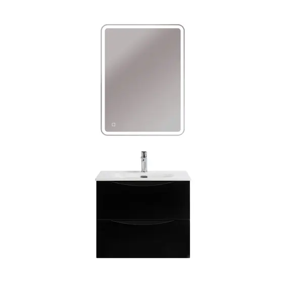 Тумба с раковиной подвесная BelBagno MARINO-CER-N Nero Lucido