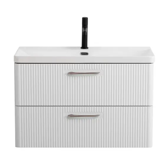 Тумба с раковиной подвесная BelBagno DUE Белый металлик