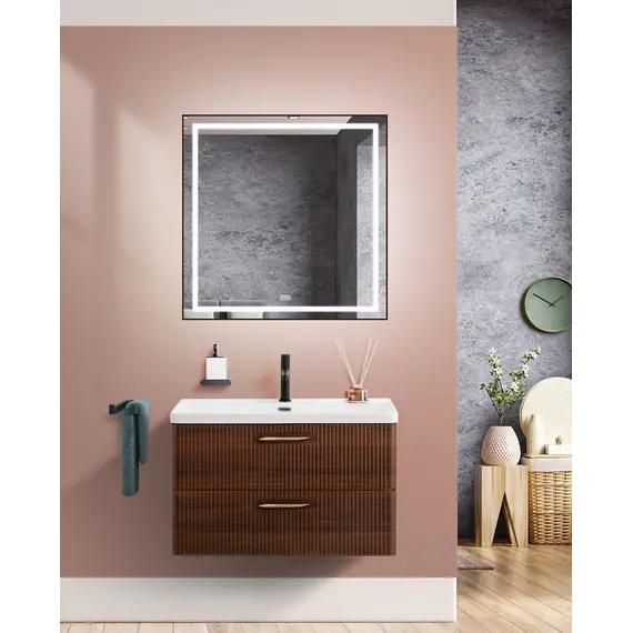 Тумба с раковиной подвесная BelBagno DUE Noce