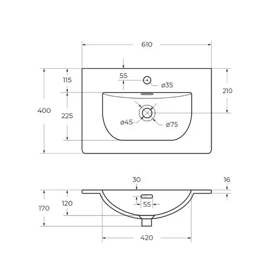 Тумба с раковиной подвесная BelBagno MARINO-CER-N  Rovere Bianco