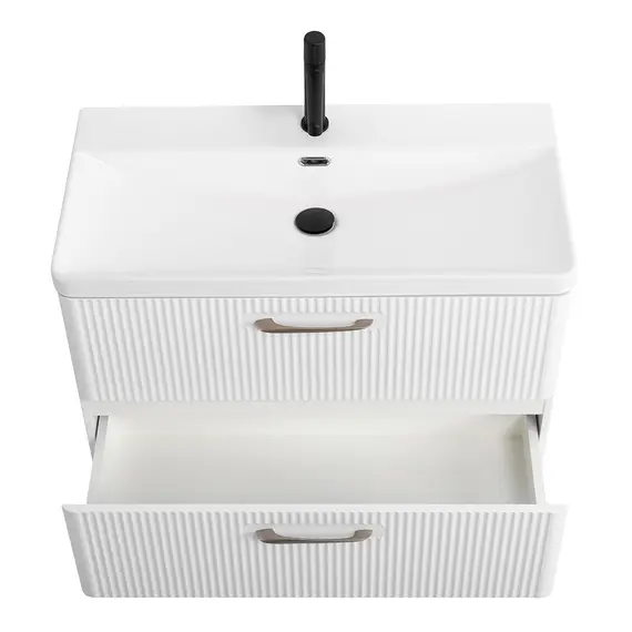 Тумба с раковиной подвесная BelBagno DUE Bianco Lucido