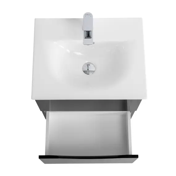 Тумба с раковиной подвесная BelBagno MARINO-CER-N Nero Lucido