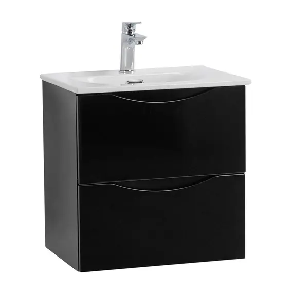 Тумба с раковиной подвесная BelBagno MARINO-CER-N Nero Lucido