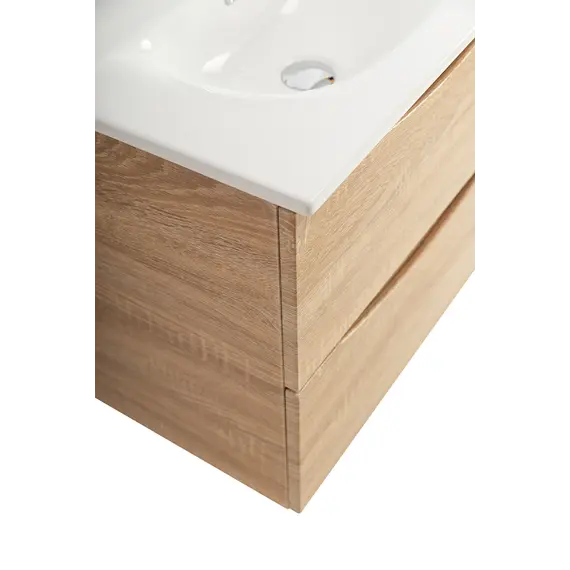 Тумба подвесная BelBagno MARINO Rovere Bianco, раковина белая/черная