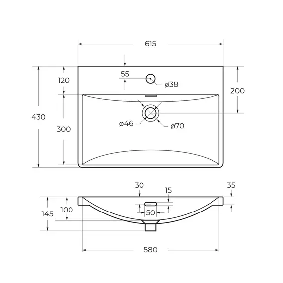 Тумба с раковиной подвесная BelBagno DUE Белый металлик