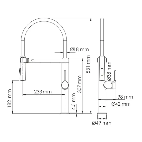 WasserKRAFT A8827 Смеситель для кухни сенсорный